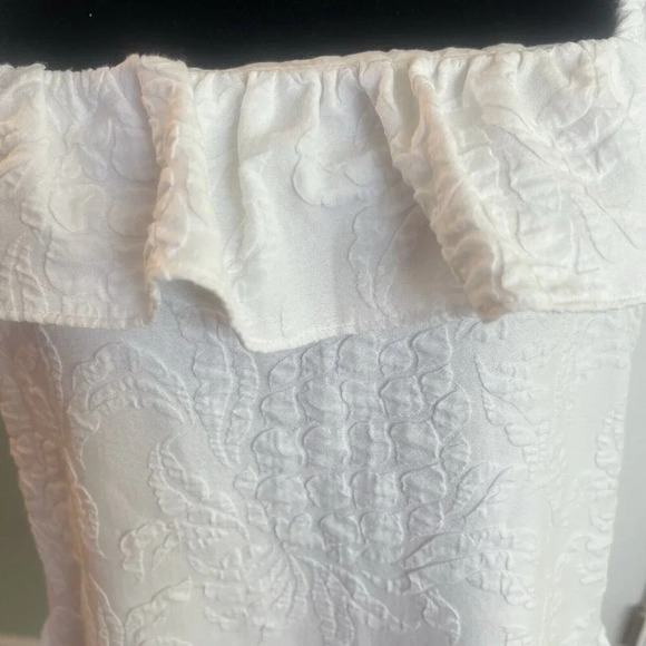 Lilly Pulitzer Zoya Ruffle Romper White Pineapple Pucker Jac Dress Size 14 - Picture 6 of 6